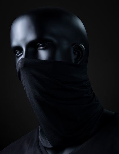 Bandana Poly schwarz 2-lagig
