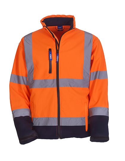 Hi-Vis 2 Bands & Braces Softshell Jacket orange-navy Hi-Vis 2 Bands & Braces Softshell Jacket orange-navy