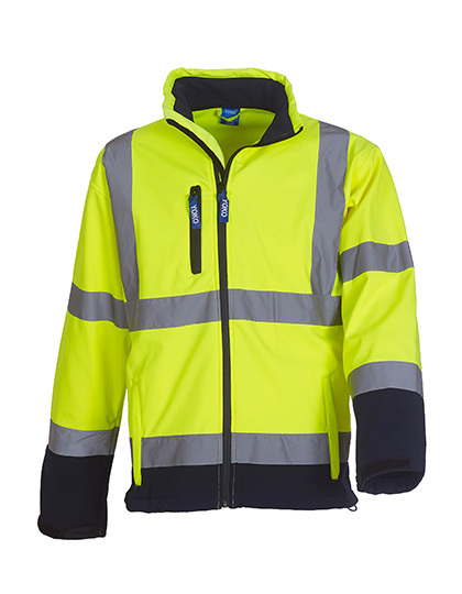 Hi-Vis 2 Bands & Braces Softshell Jacket yellow-navy Hi-Vis 2 Bands & Braces Softshell Jacket yellow-navy