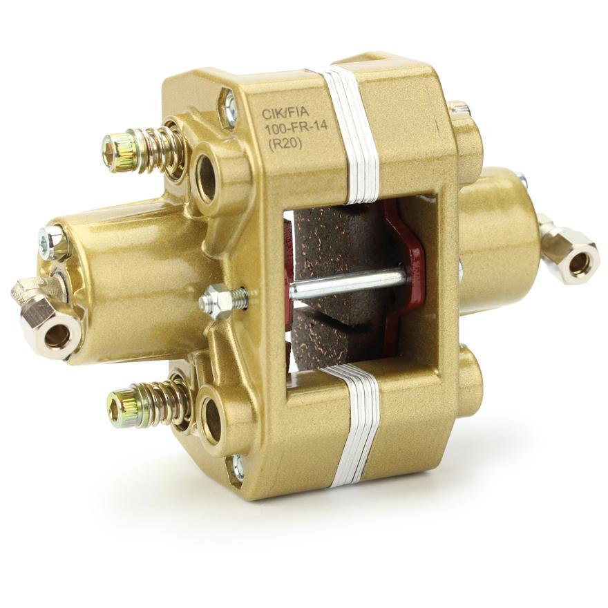 Kart Bremssattel hinten hydr. 2-Kolben gold CIK/FIA Kart Bremssattel hinten hydr. 2-Kolben gold CIK/FIA