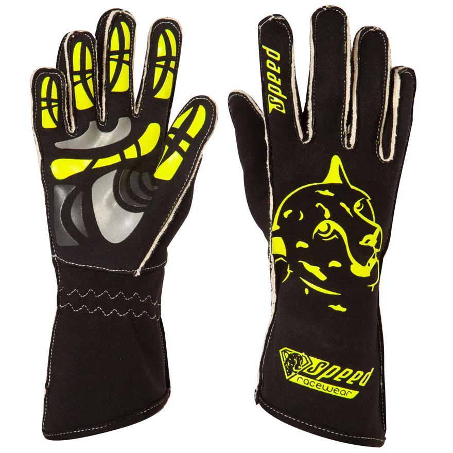 SALE Speed Handschuhe | MELBOURNE G-2 | schwarz/neongelb Karthandschuhe
