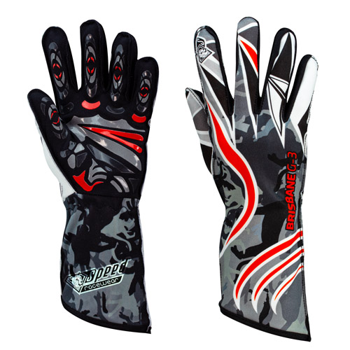 Speed Karthandschuhe | BRISBANE G-3 | schwarz, weiss, rot Speed Karthandschuhe | BRISBANE G-3 | schwarz, weiss, rot