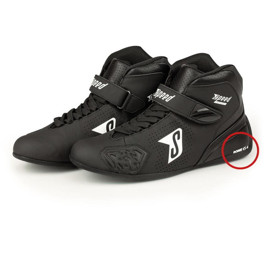 ! Speed Kartschuhe ROME KS-4 | schwarz, weiß !*SALE*! mit kleinen Logo Fehlern