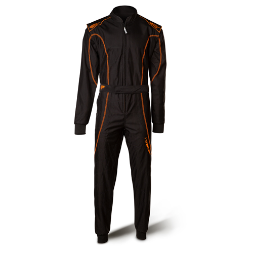 Speed Racing Overall | BARCELONA RS-1 | schwarz, neonorange Kartoverall Rennoverall 2-lagig !*SALE*!
