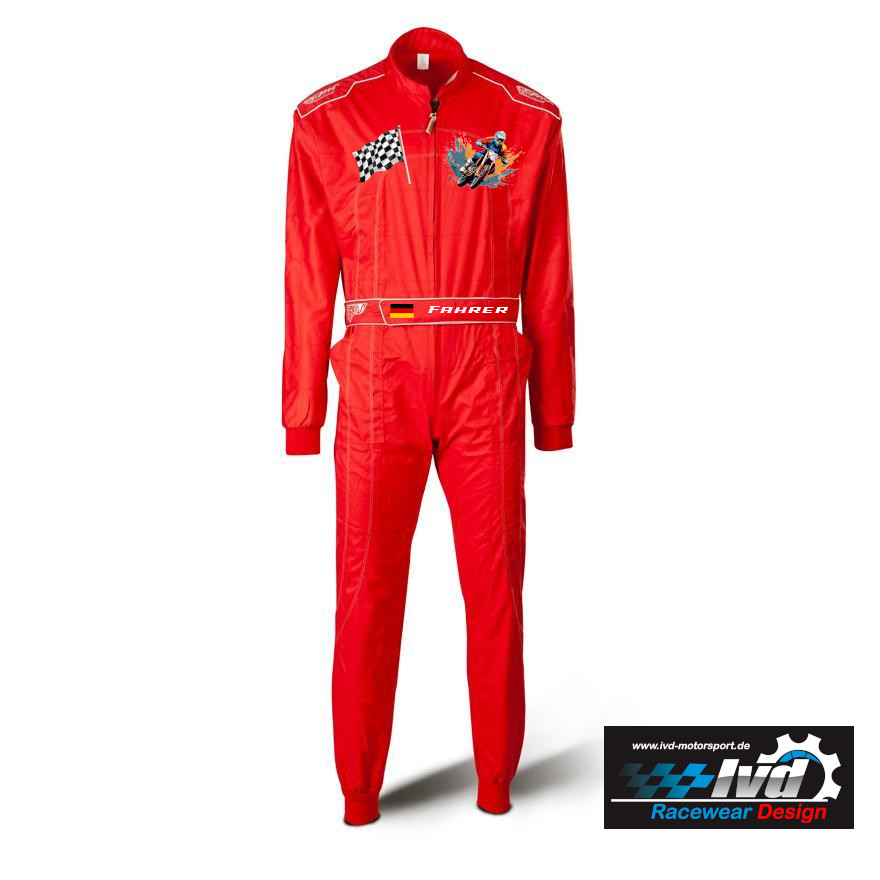 Speed Kartoverall Hobby | DAYTONA HS-1 | rot inkl Digitaldruck selber gestalten Speed Kartoverall Hobby | DAYTONA HS-1 | rot inkl Digitaldruck selber gestalten